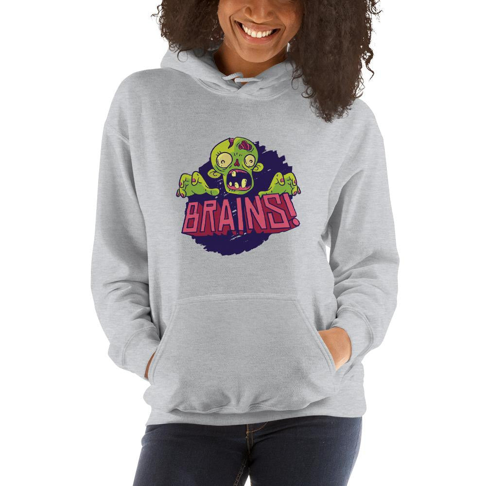 Zombie Brains Unisex Hooded Sweatshirt — detail view 5