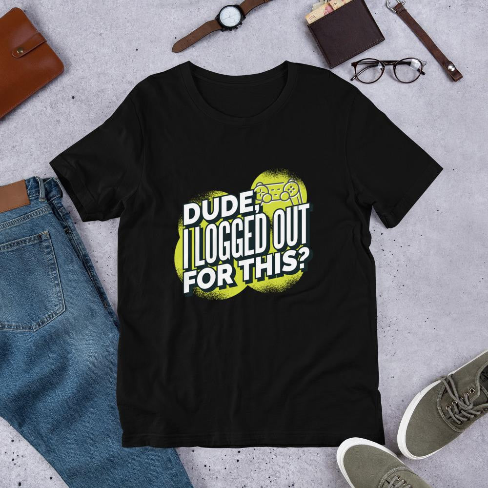 Logged Out Half Sleeve T-Shirt — Black