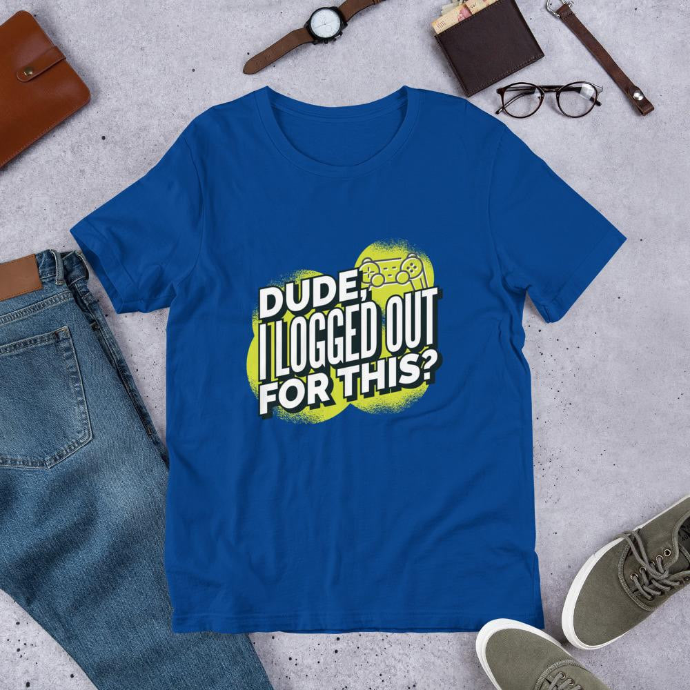 Logged Out Half Sleeve T-Shirt — Blue