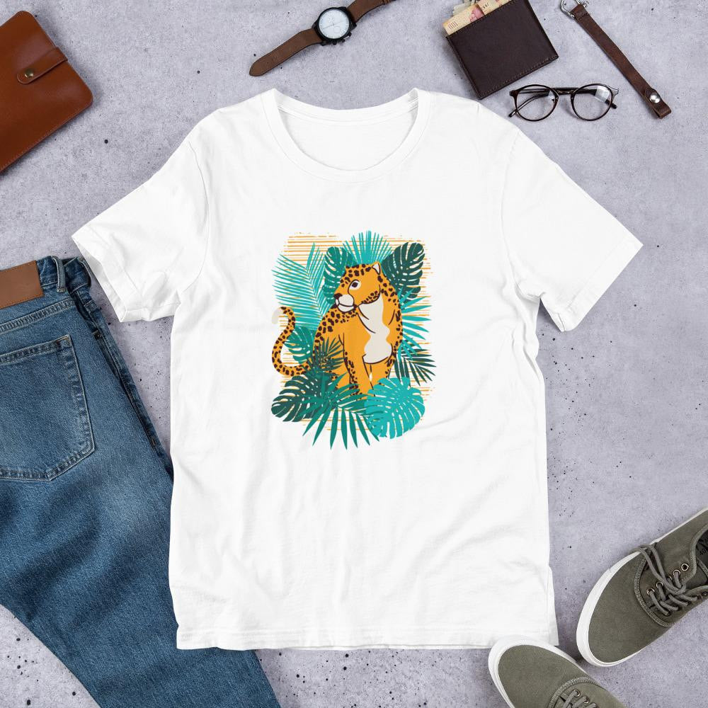 Jungle Jaguar Half Sleeve T-Shirt — front view
