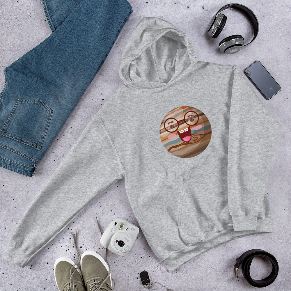 Jupiter Cartoon Unisex Hooded Sweatshirt — Grey