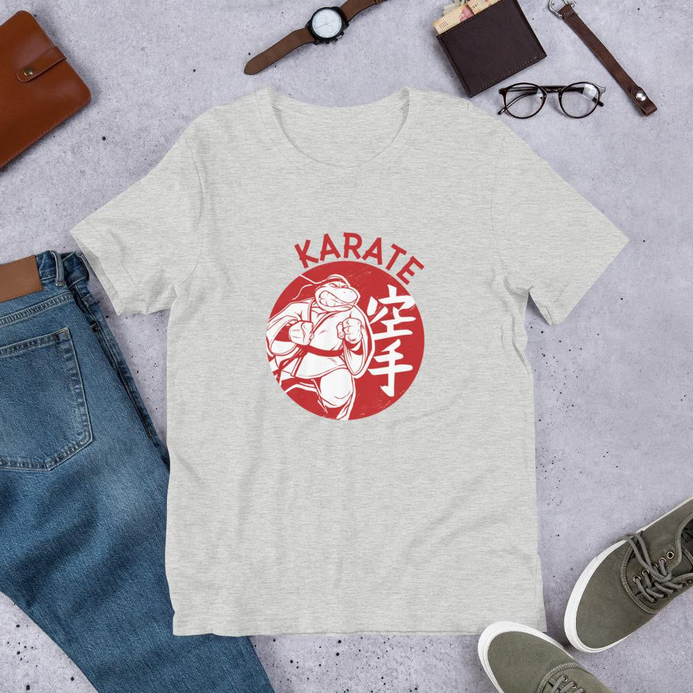 Karate Turtle Half Sleeve T-Shirt — Grey