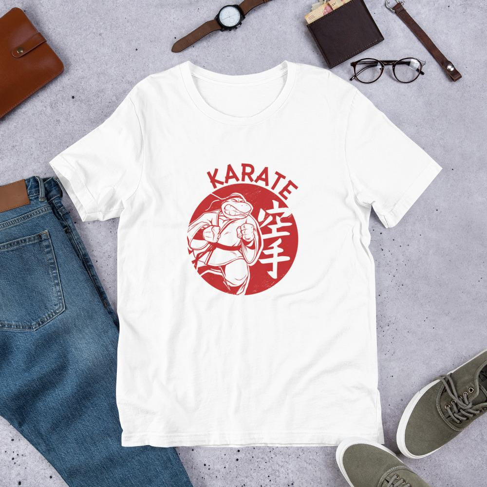 Karate Turtle Half Sleeve T-Shirt — White