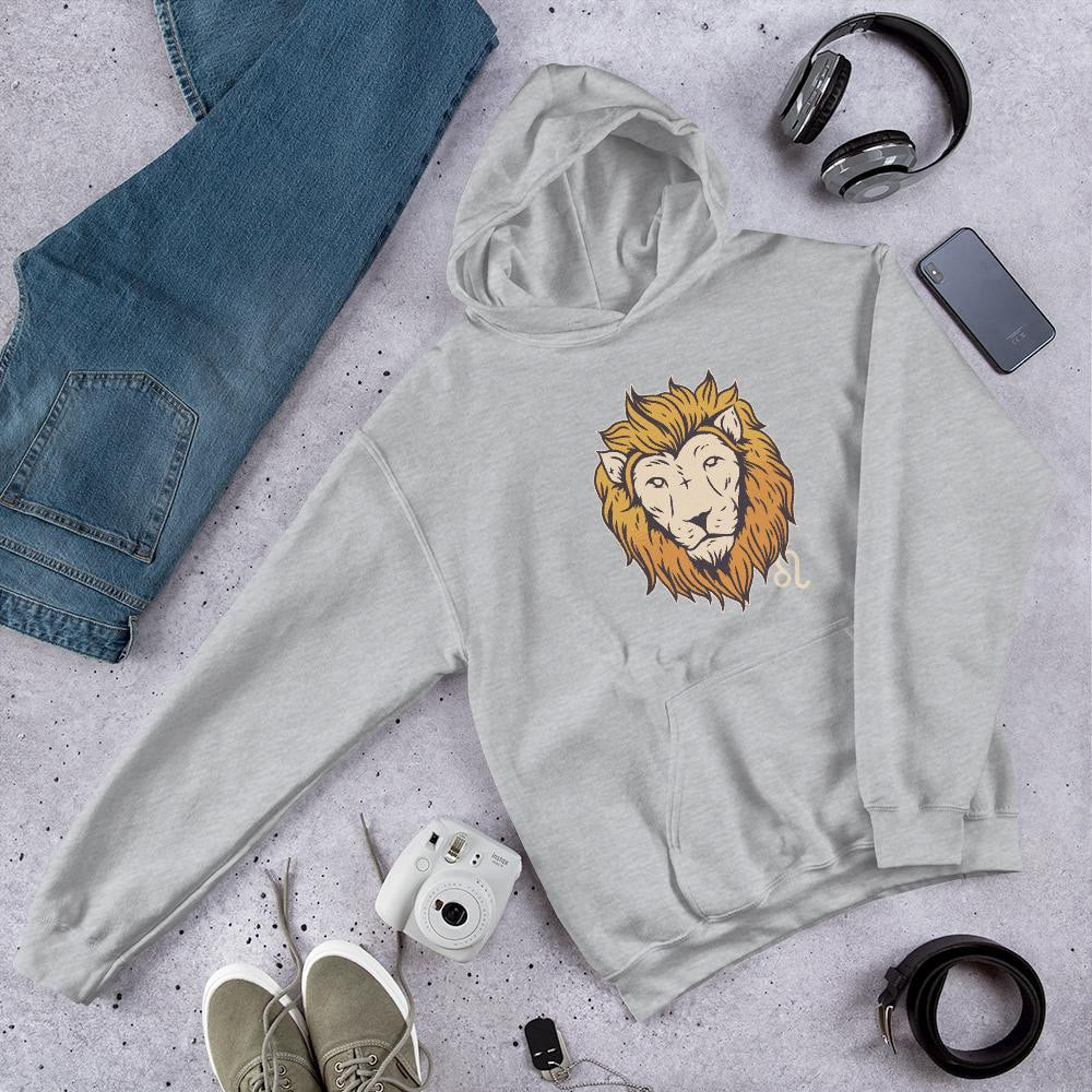Leo Zodiac Unisex Hooded Sweatshirt — Grey