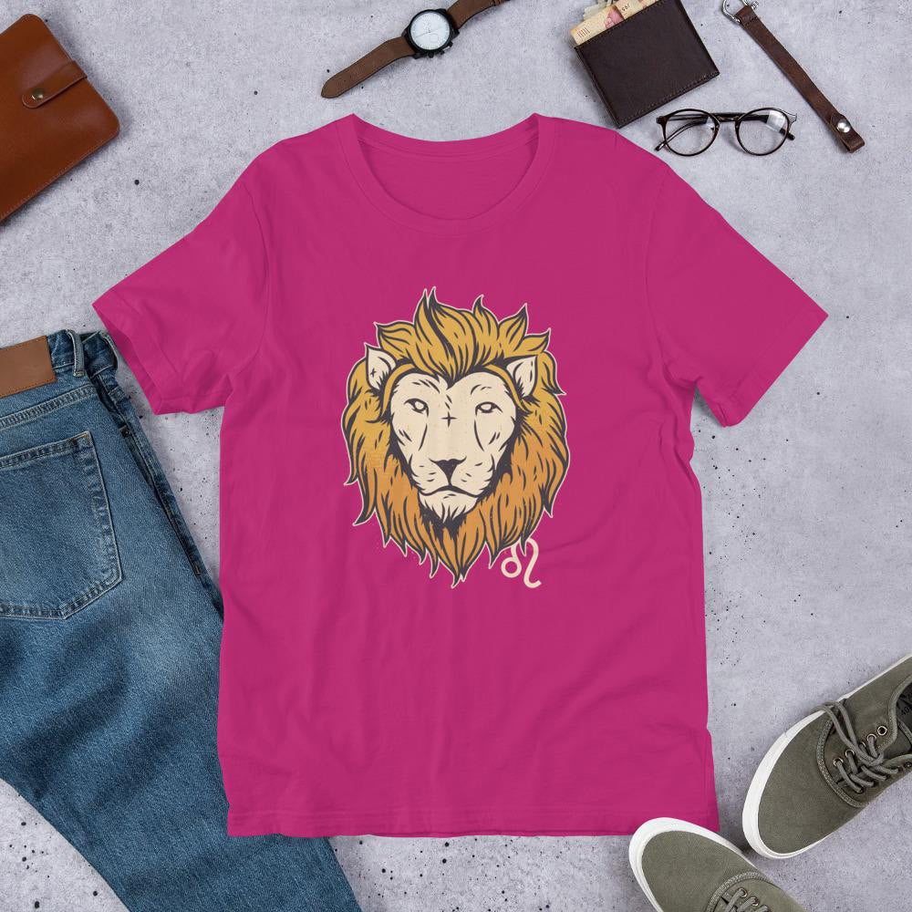Leo Zodiac Half Sleeve T-Shirt — Pink