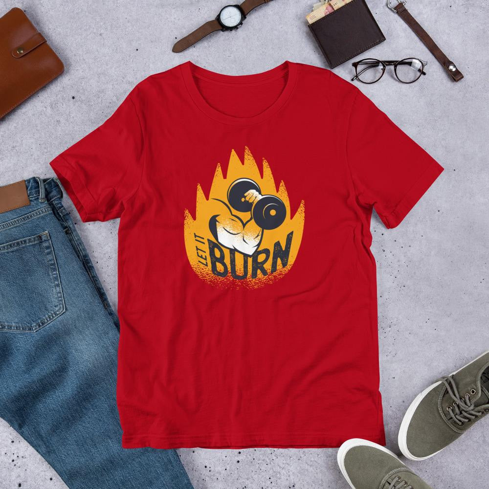 Let It Burn Half Sleeve T-Shirt — Red