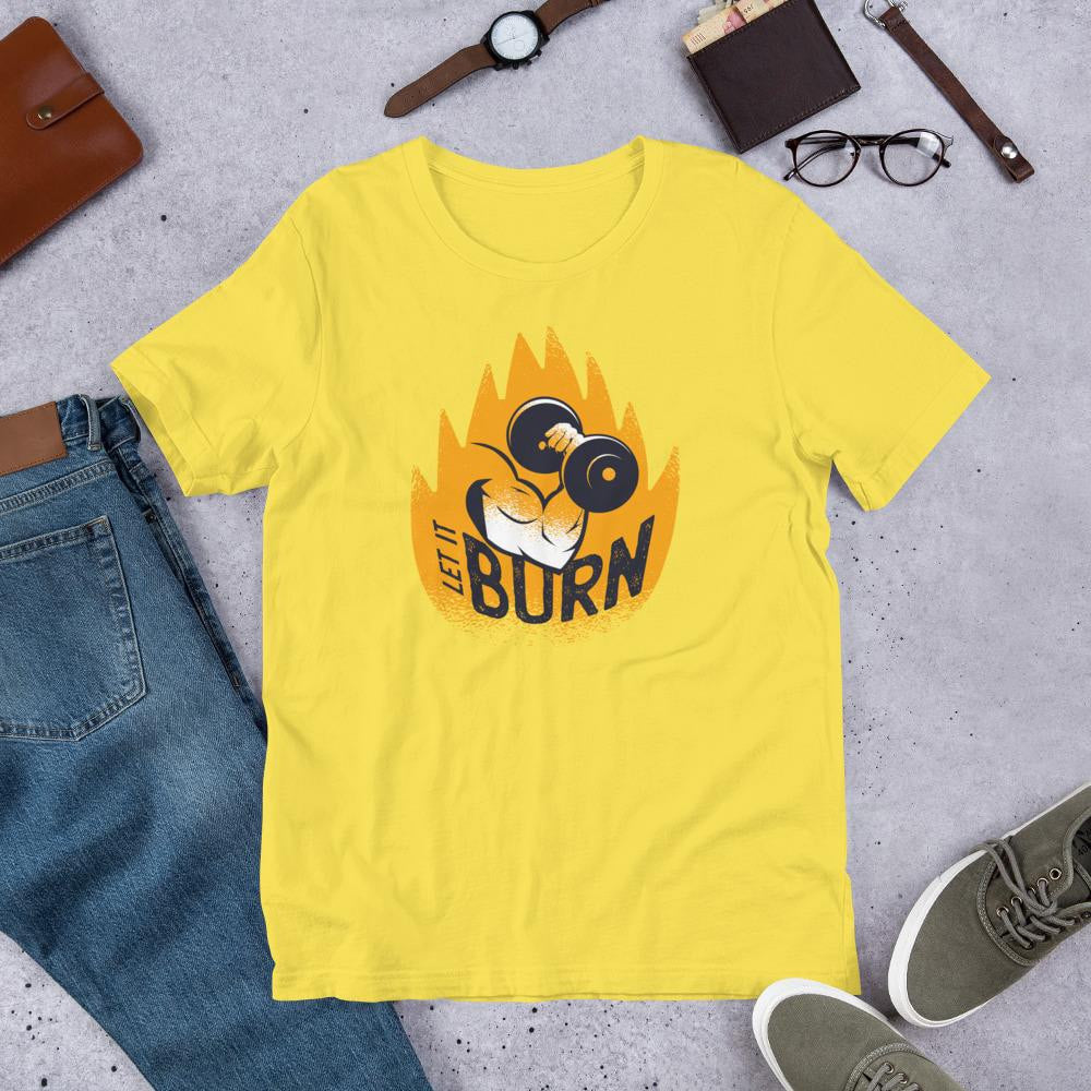 Let It Burn Half Sleeve T-Shirt — Yellow