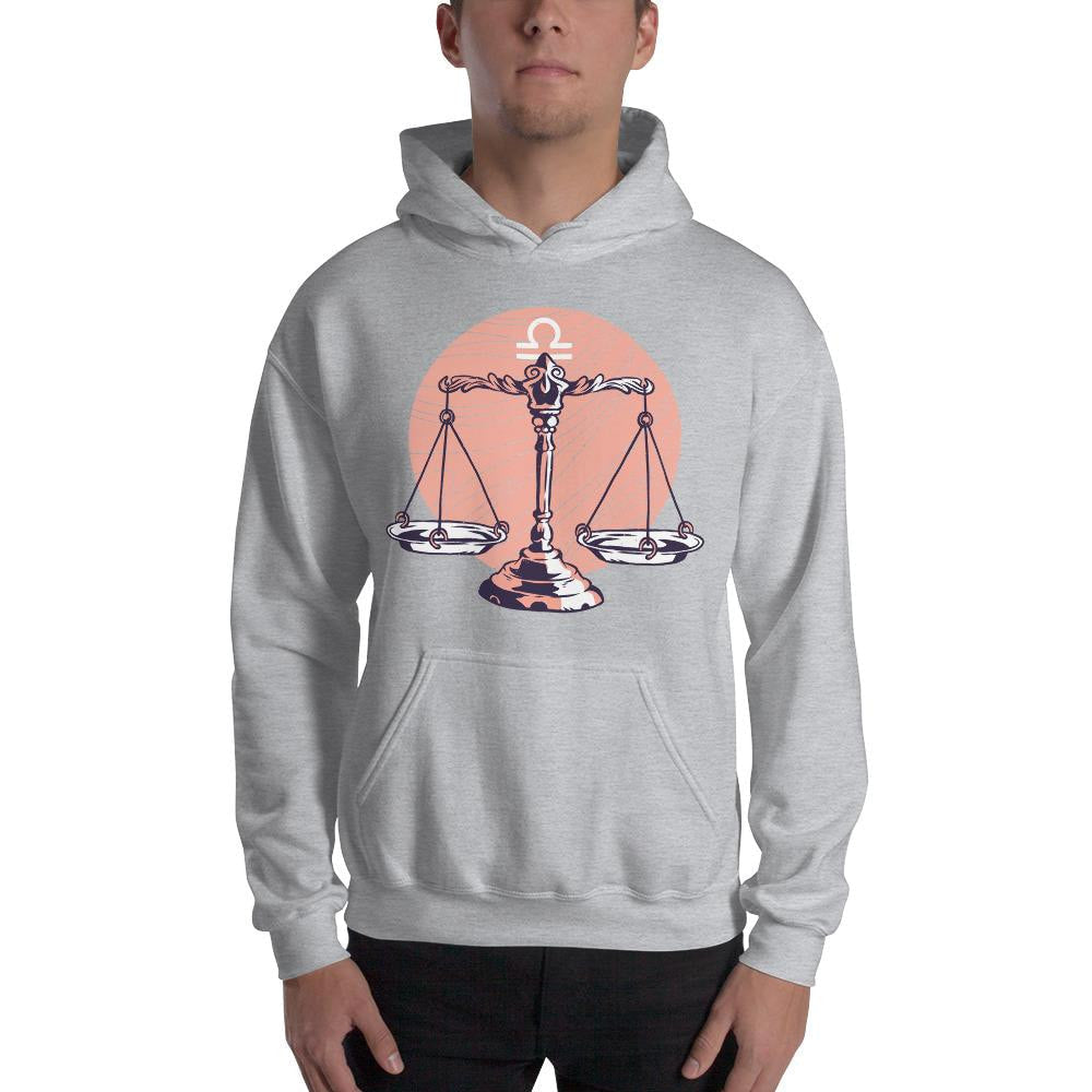 Libra Zodiac Unisex Hooded Sweatshirt — detail view 2