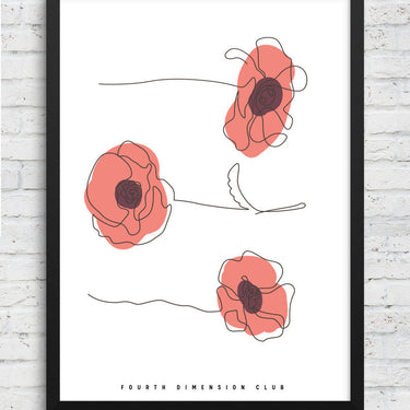 Abstract Flowers Framed Poster