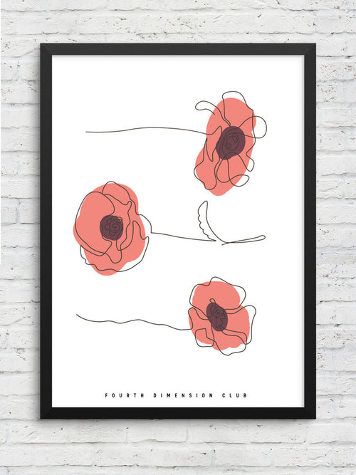 Abstract Flowers Framed Poster — A3 12 X 18 Inch
