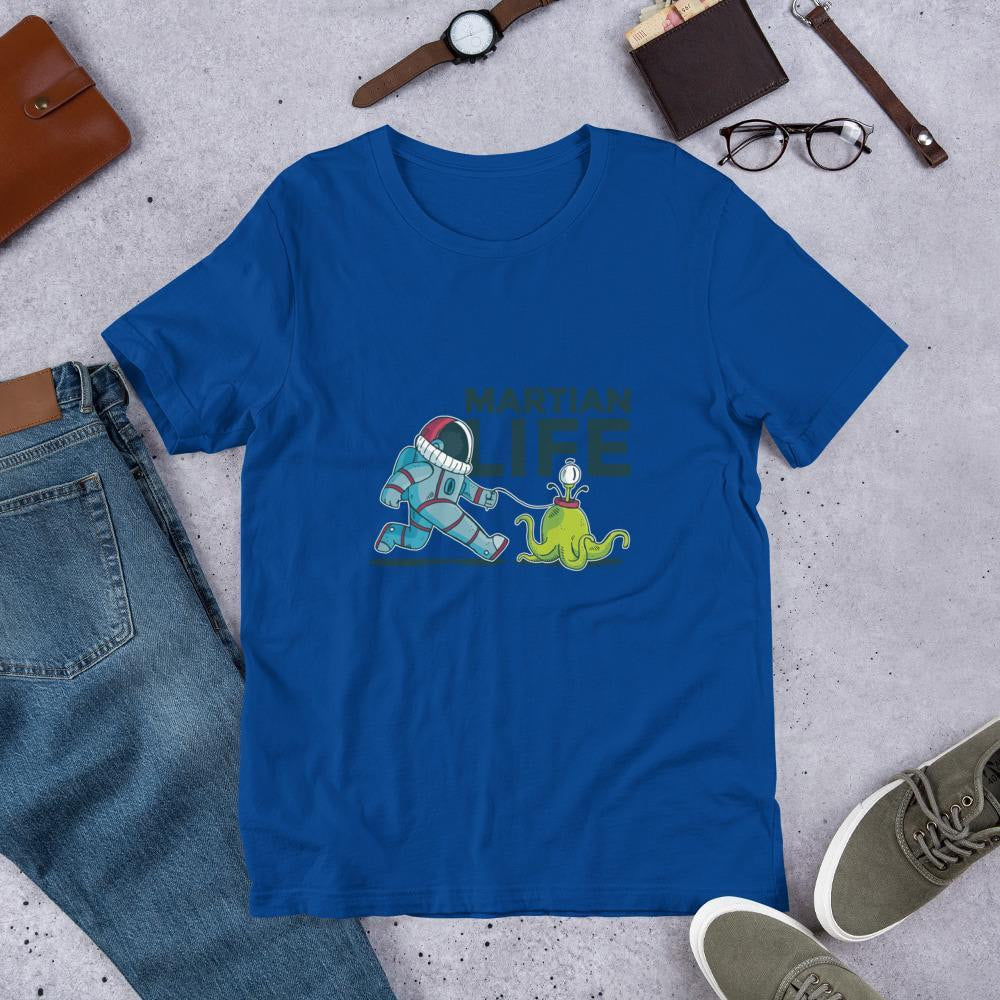 Martian Life Unisex Half Sleeve T-Shirt — Blue
