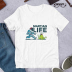 Martian Life half Sleeve T-Shirt — White
