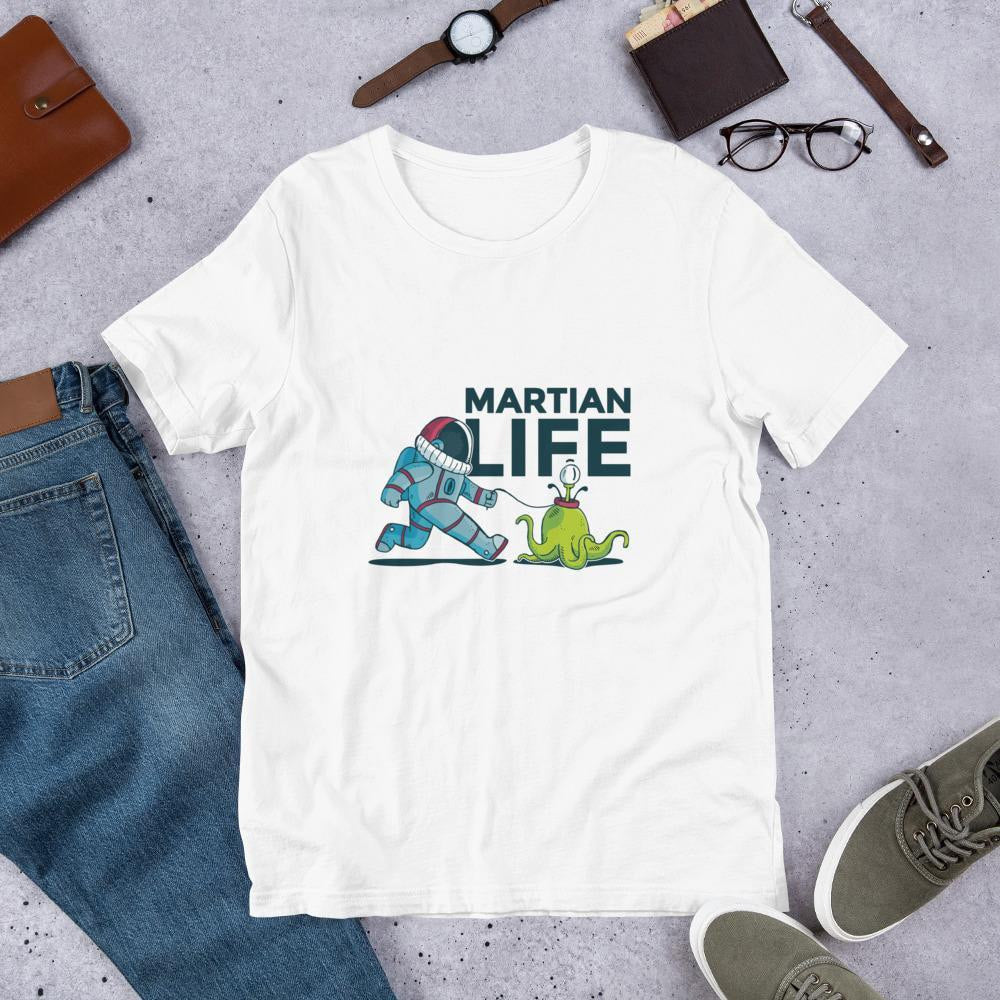 Martian Life Unisex Half Sleeve T-Shirt — White