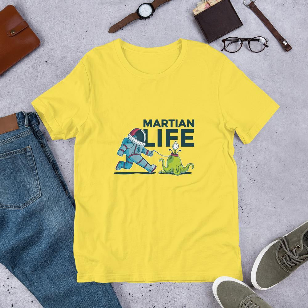 Martian Life Unisex Half Sleeve T-Shirt — Yellow