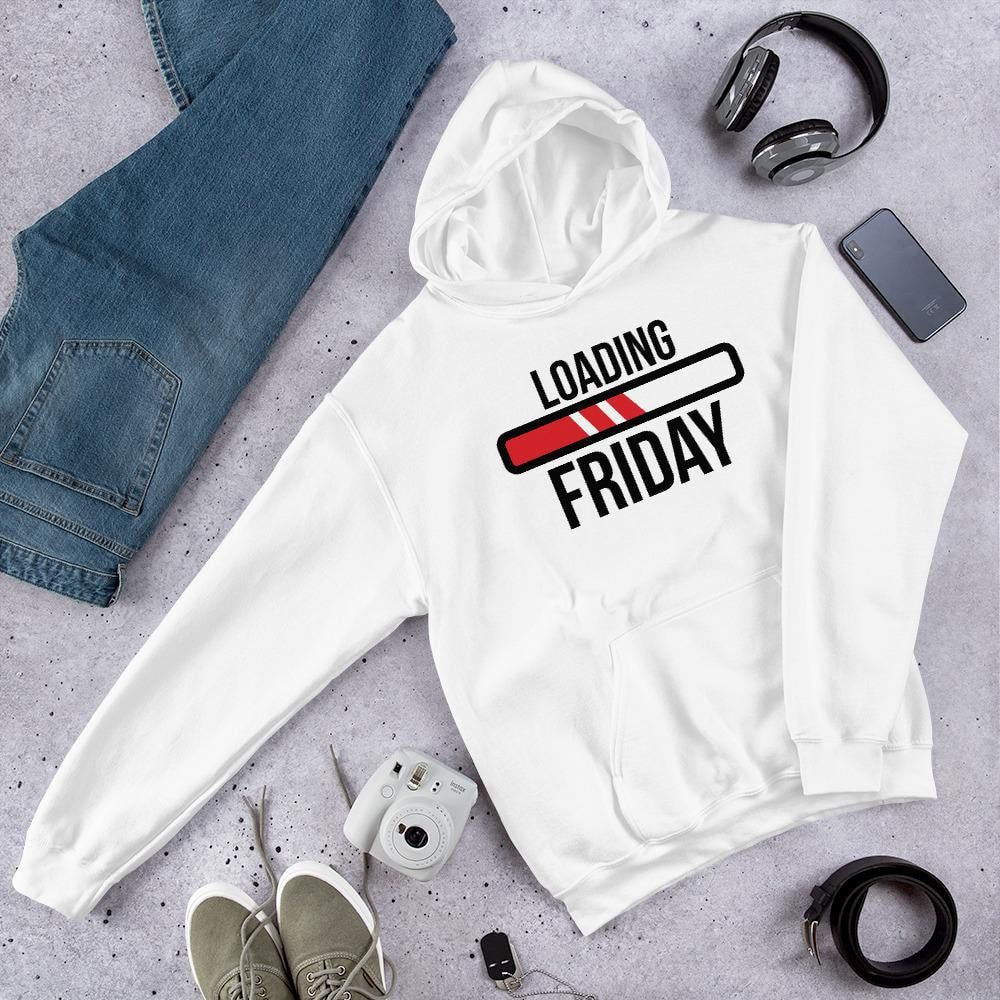 Loading Friday Unisex Hooded Sweatshirt — White