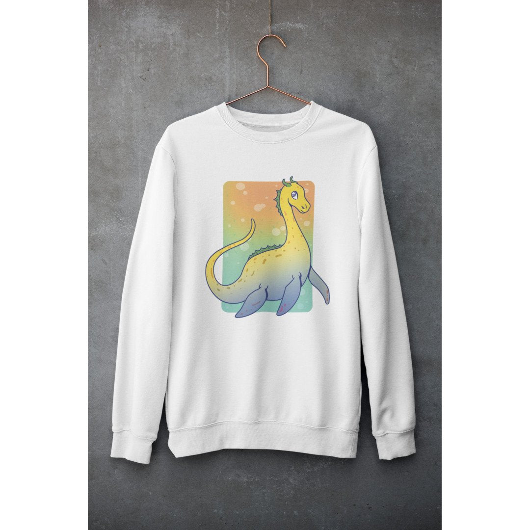 Loch Ness Monster Unisex Sweatshirt — White