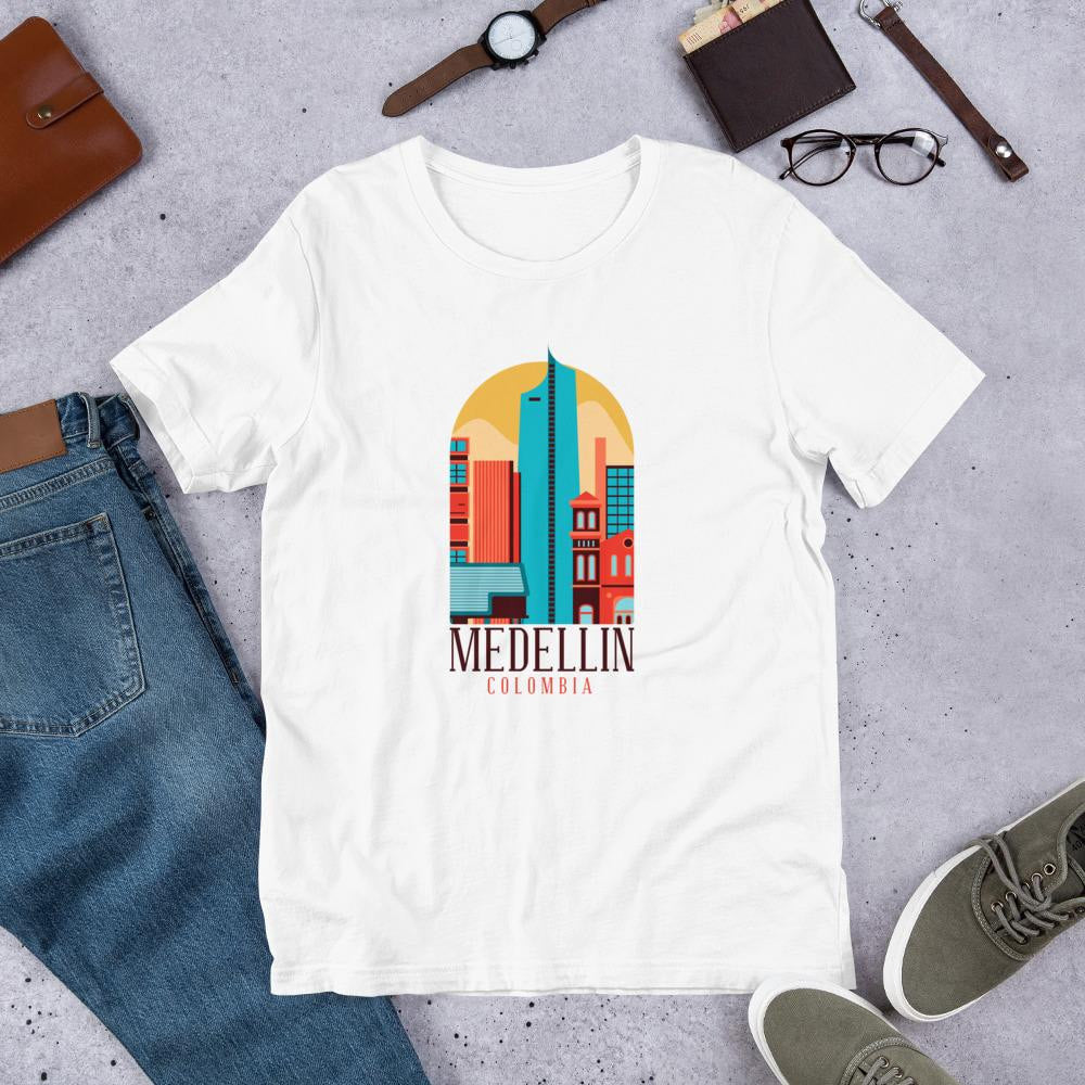 Medellin Colombia Half Sleeve T-Shirt — White