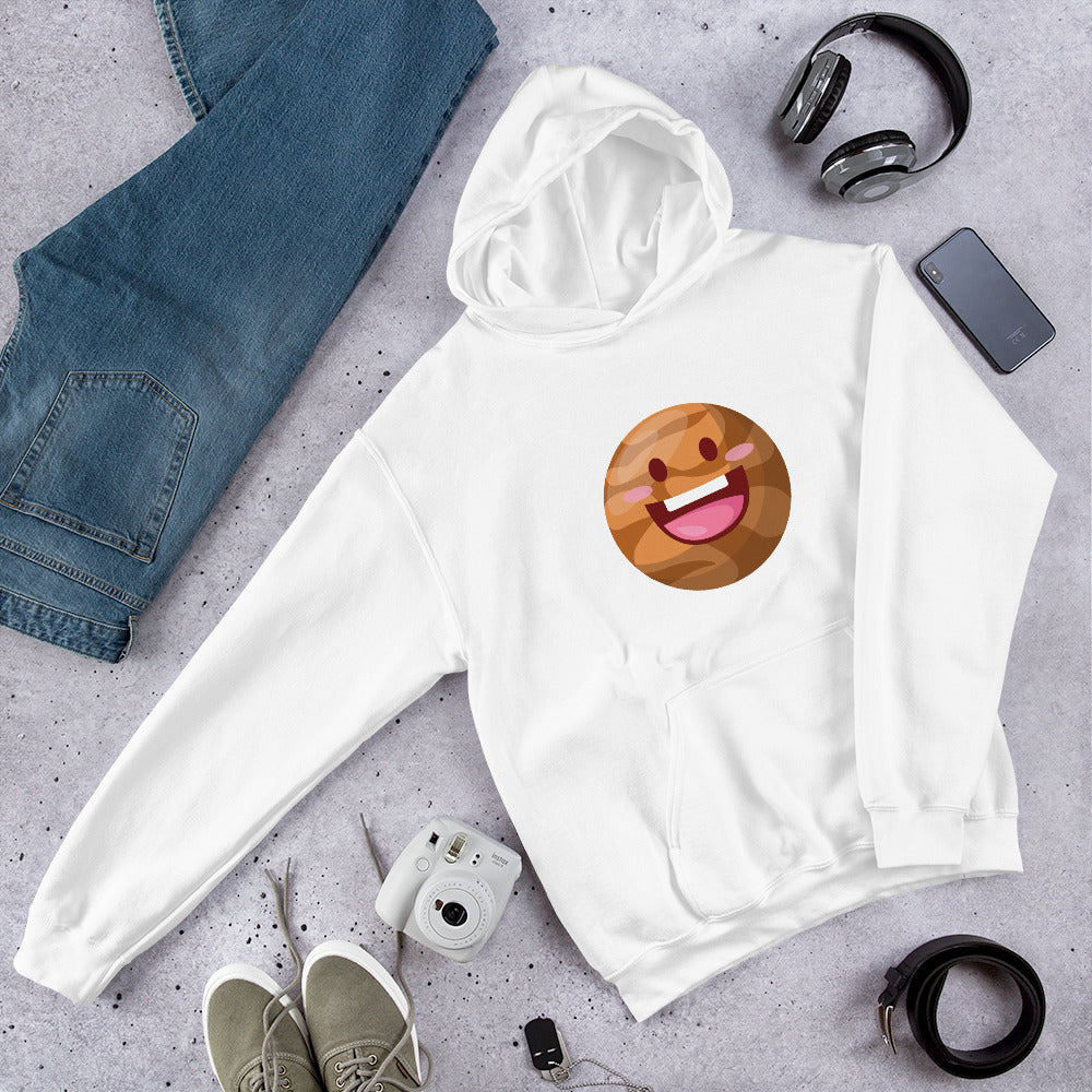Mars Cartoon Unisex Hooded Sweatshirt — White