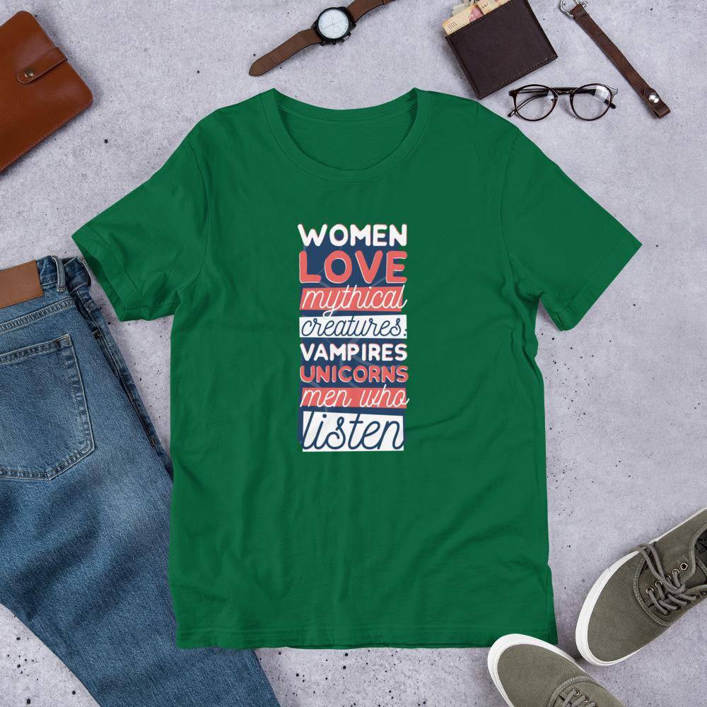Men Who Listen Half Sleeve T-Shirt — Green