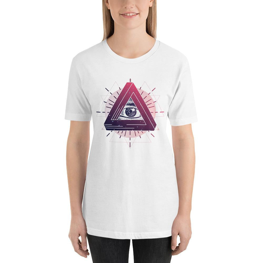 Mystic Eye Half Sleeve T-Shirt — White