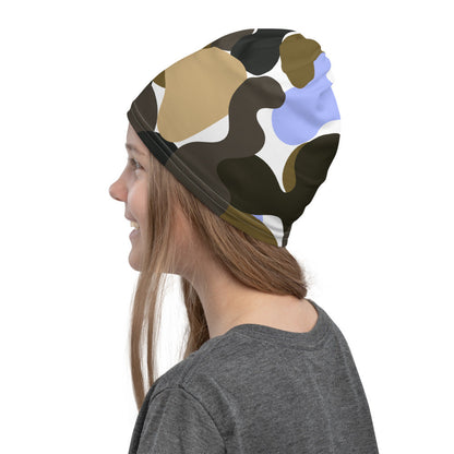 Modern Shape Pattern Neck Gaiter #Coffee