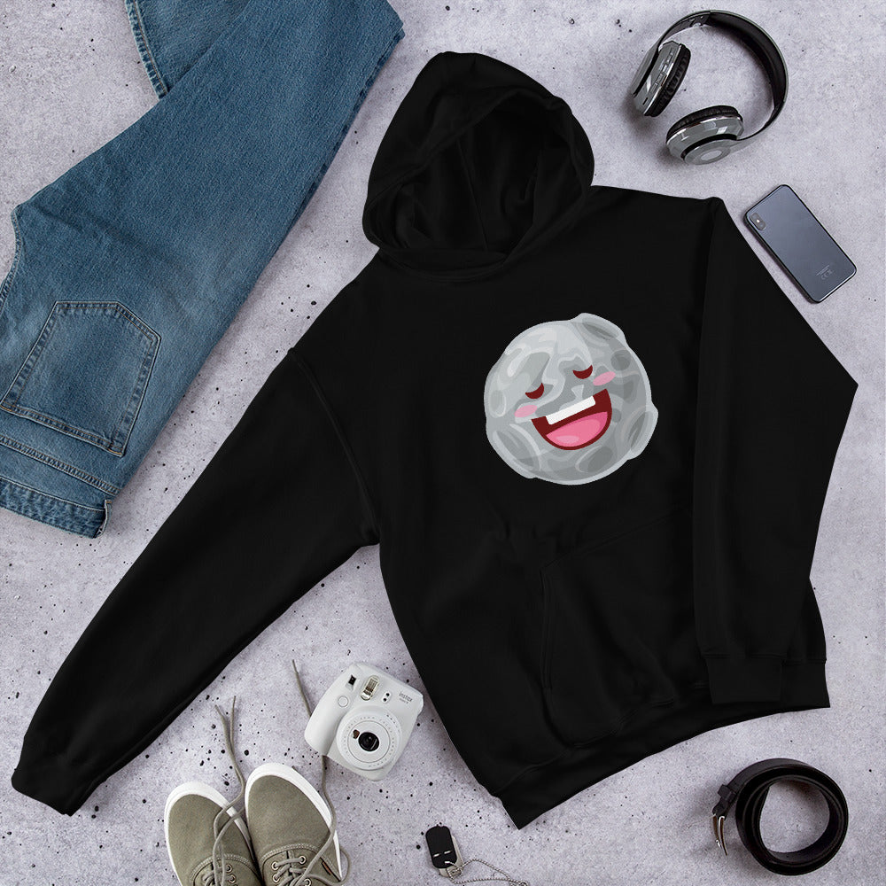 Moon Cartoon Unisex Hooded Sweatshirt — Black