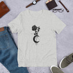 Moon Rose Half Sleeve T-Shirt — Grey
