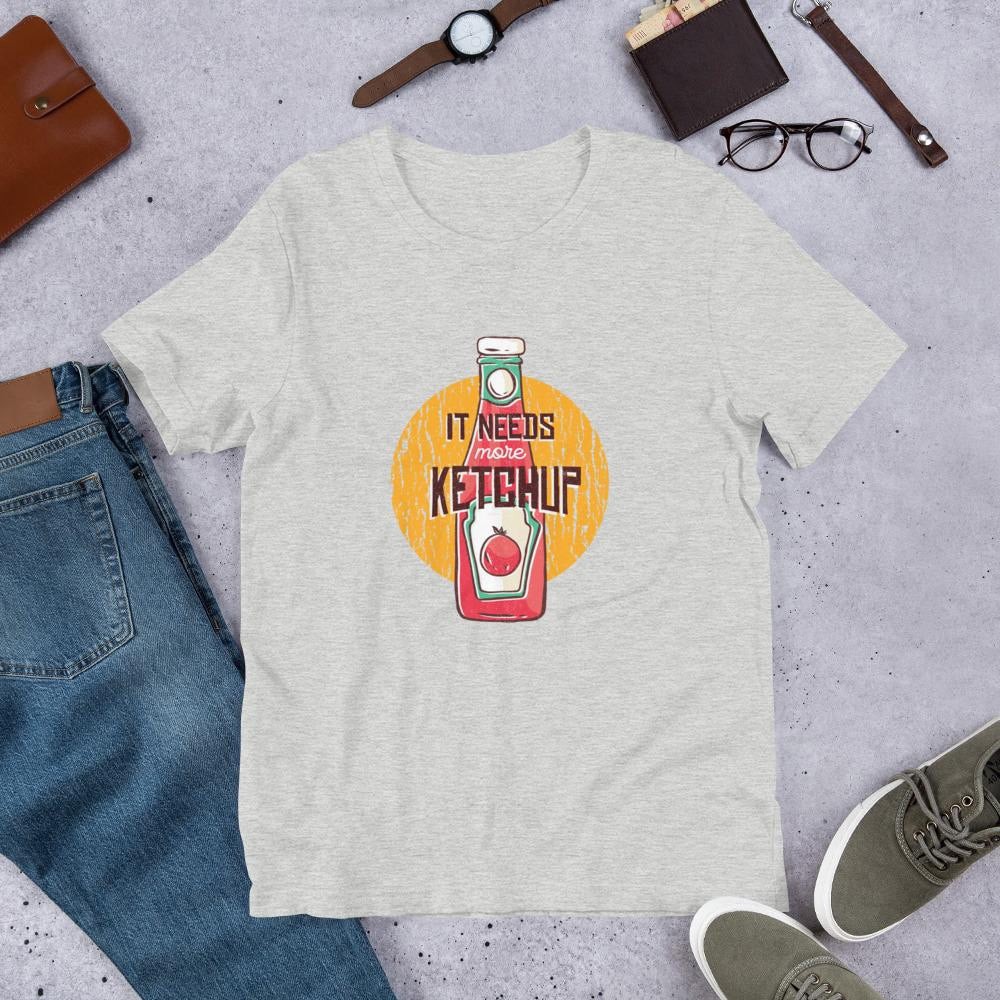 More Ketchup Half Sleeve T-Shirt — Grey