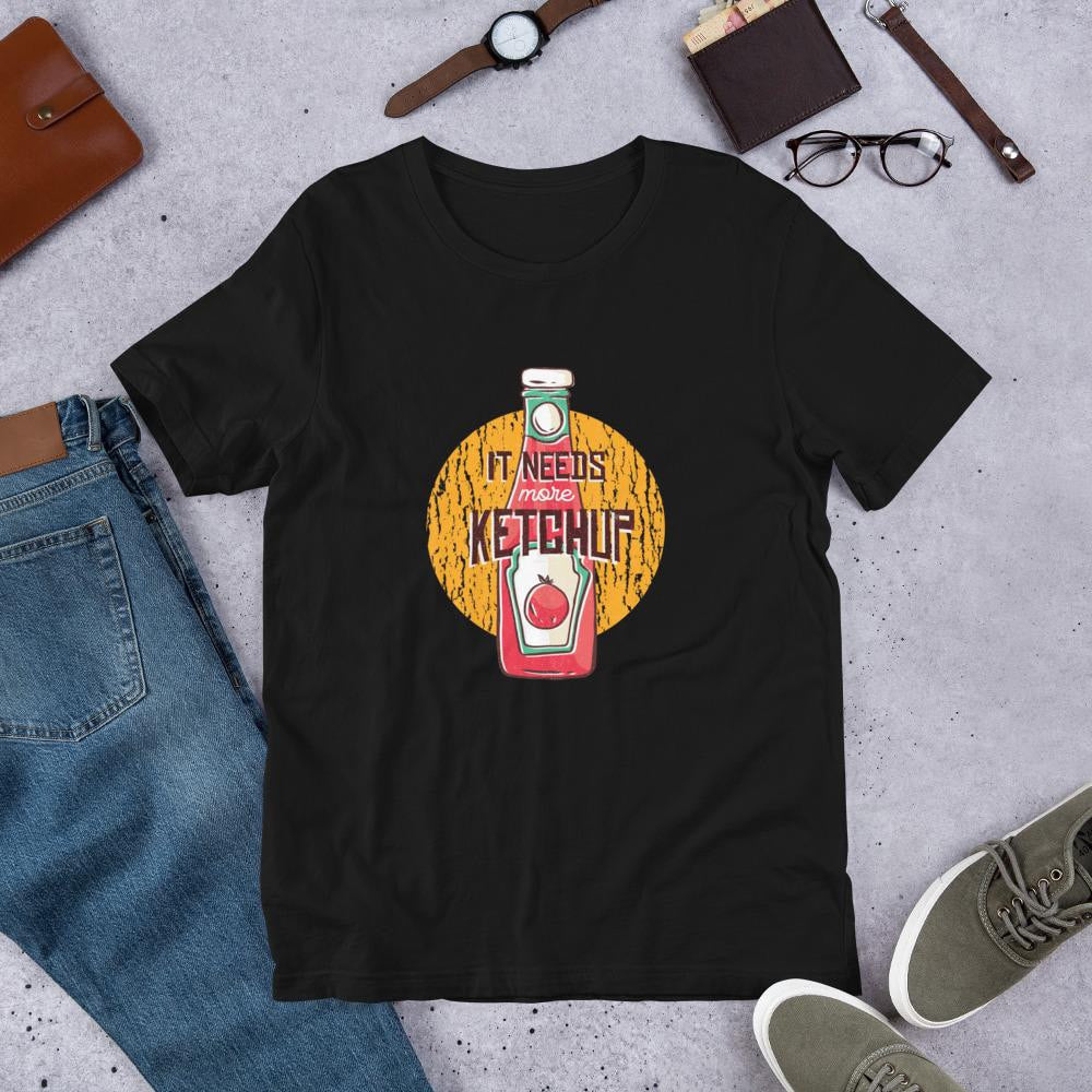 More Ketchup Half Sleeve T-Shirt — Black