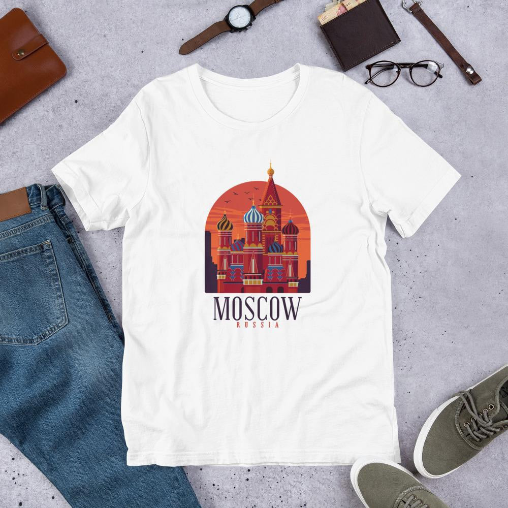 Moscow Russia Half Sleeve T-Shirt — White
