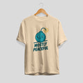 Mostly Peaceful Unisex Half Sleeve T-Shirt — Biege