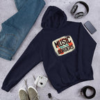 Music Has No Borders Unisex Hooded Sweatshirt — Navy