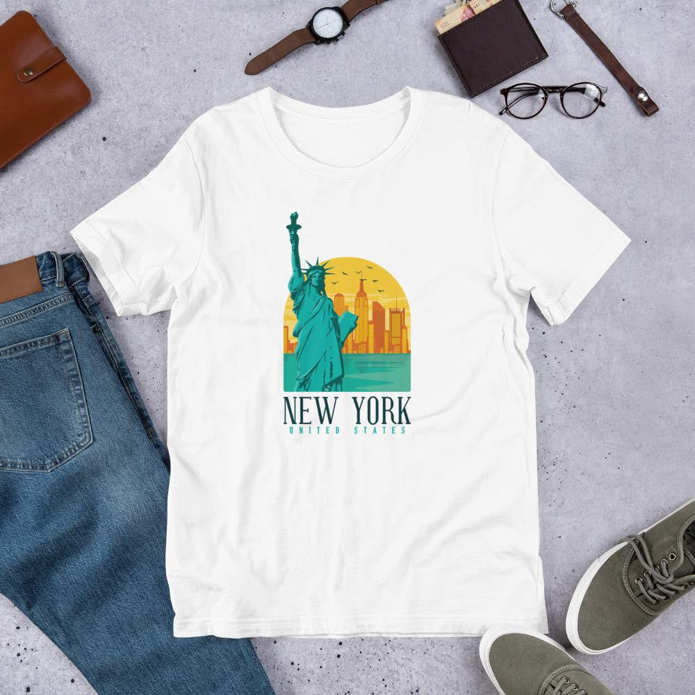 New York City Half Sleeve T-Shirt — White