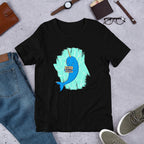 Unicorn Whale Half Sleeve T-Shirt — Black