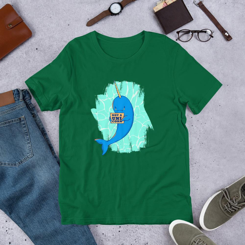 Unicorn Whale Half Sleeve T-Shirt — Green