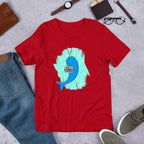 Unicorn Whale Half Sleeve T-Shirt — Red