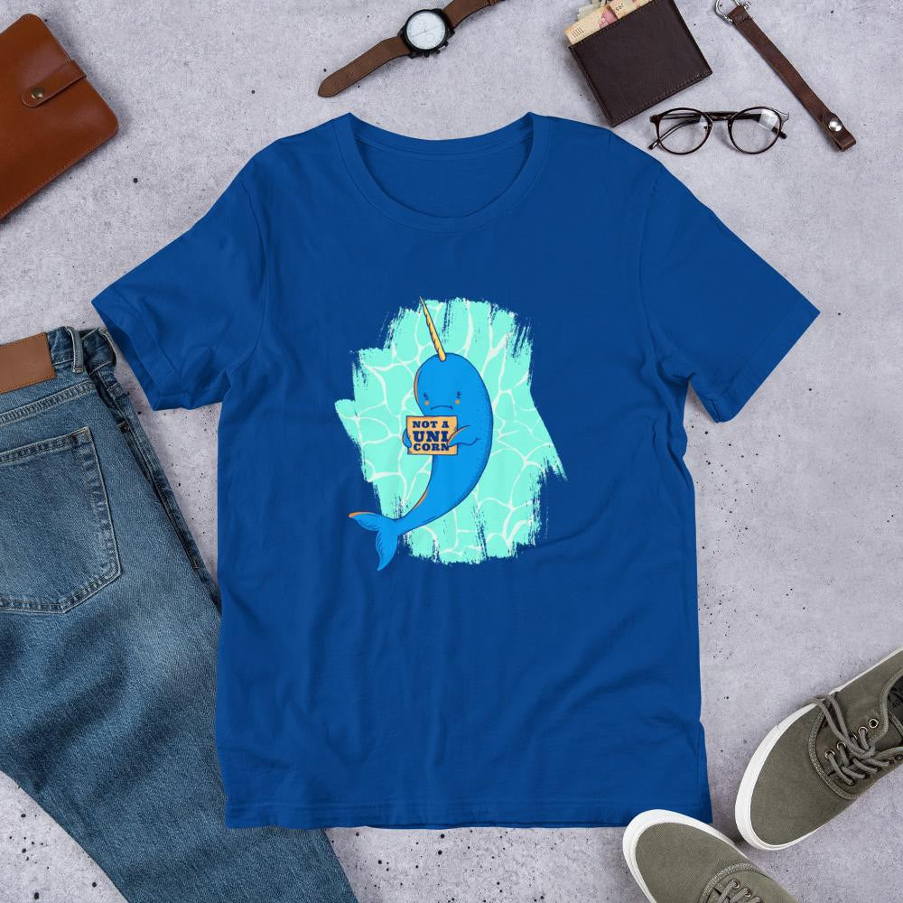 Unicorn Whale Half Sleeve T-Shirt — Blue