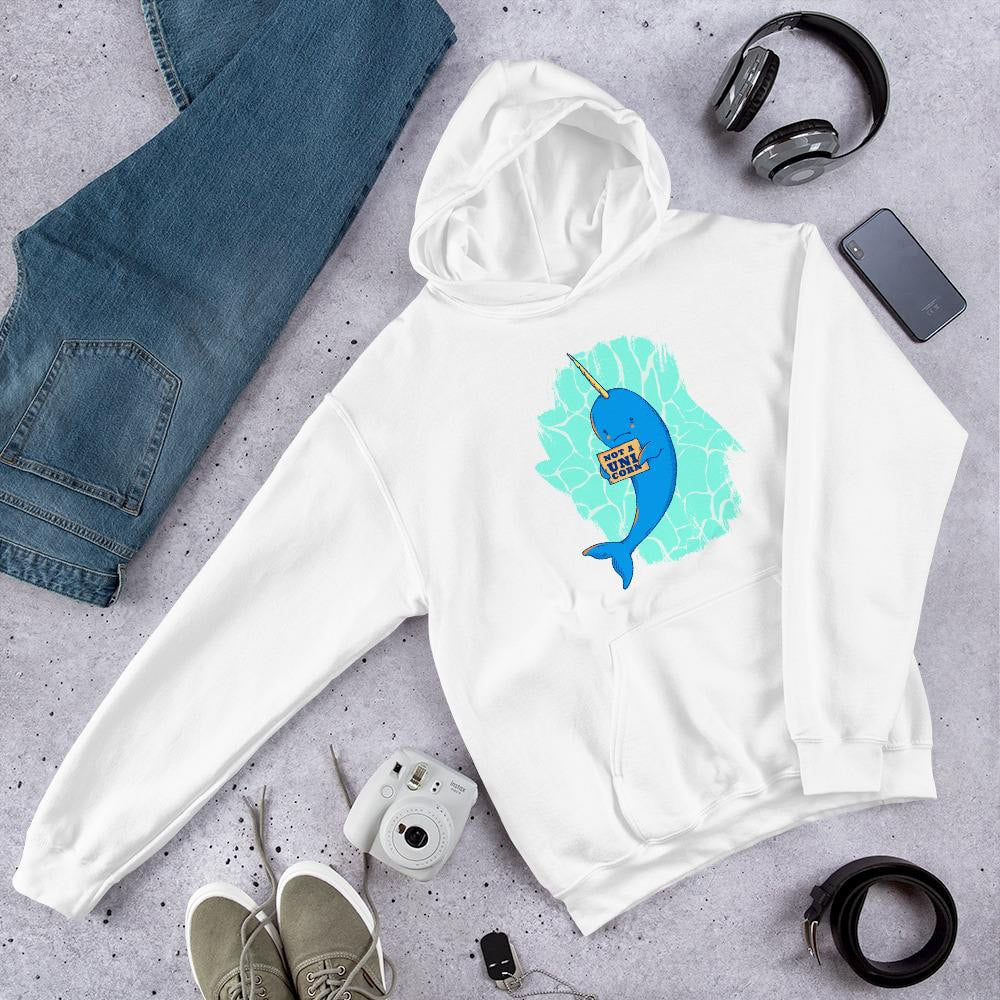 Unicorn Whale Unisex hooded Sweatshirt — White