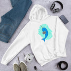 Unicorn Whale Unisex hooded Sweatshirt — White