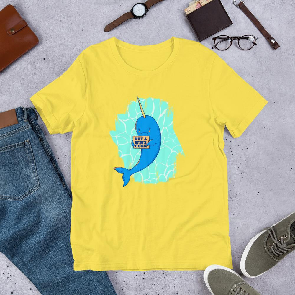 Unicorn Whale Half Sleeve T-Shirt — Yellow