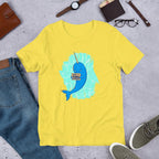 Unicorn Whale Half Sleeve T-Shirt — Yellow