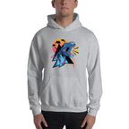 Neon Dinosaur Unisex Hooded Sweatshirt — detail view 2