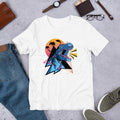 Neon Dino Half Sleeve T-Shirt — White