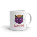 Neon Cat Coffee Mug — front view