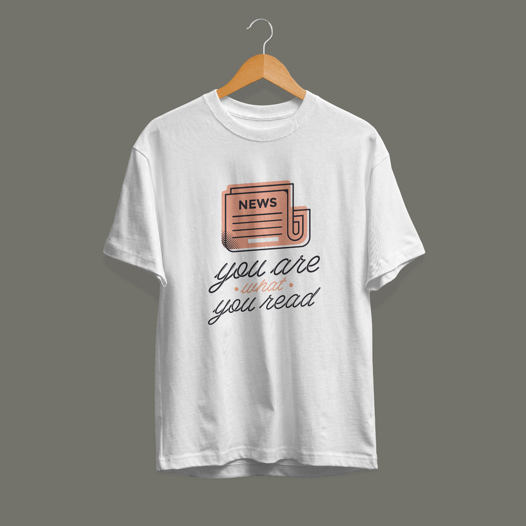 News Quote Half-Sleeve T-Shirt — White