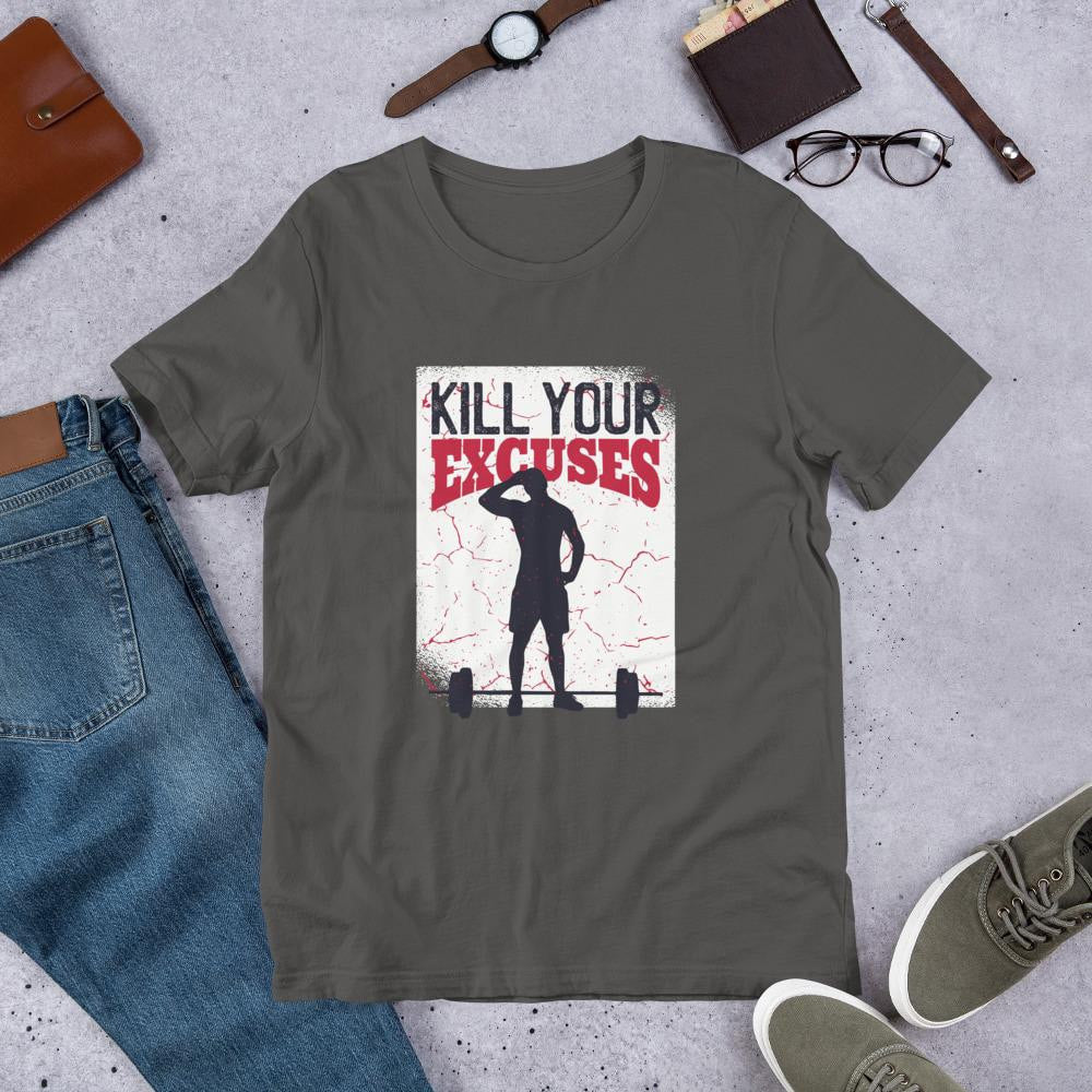 Kill Your Excuses Half Sleeve T-Shirt — Charcoal