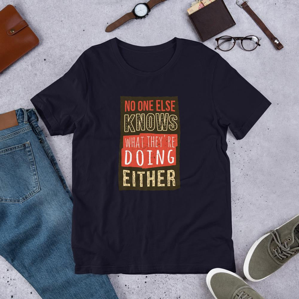 No One Knows Half Sleeve T-Shirt — Navy
