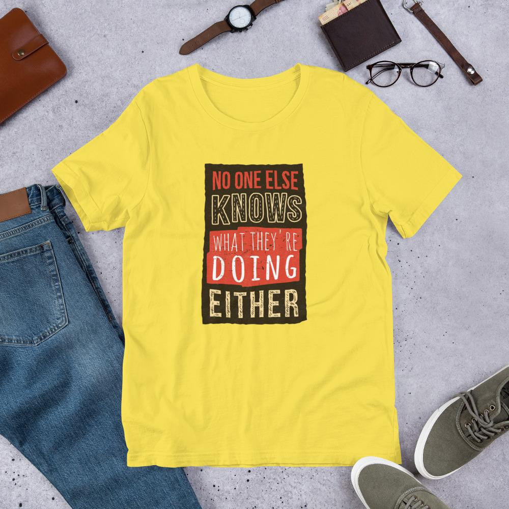 No One Knows Half Sleeve T-Shirt — Yellow