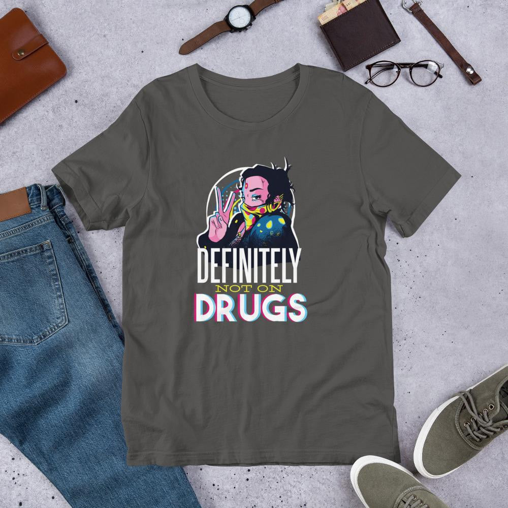 Not On Drugs Half Sleeve T-Shirt — Charcoal