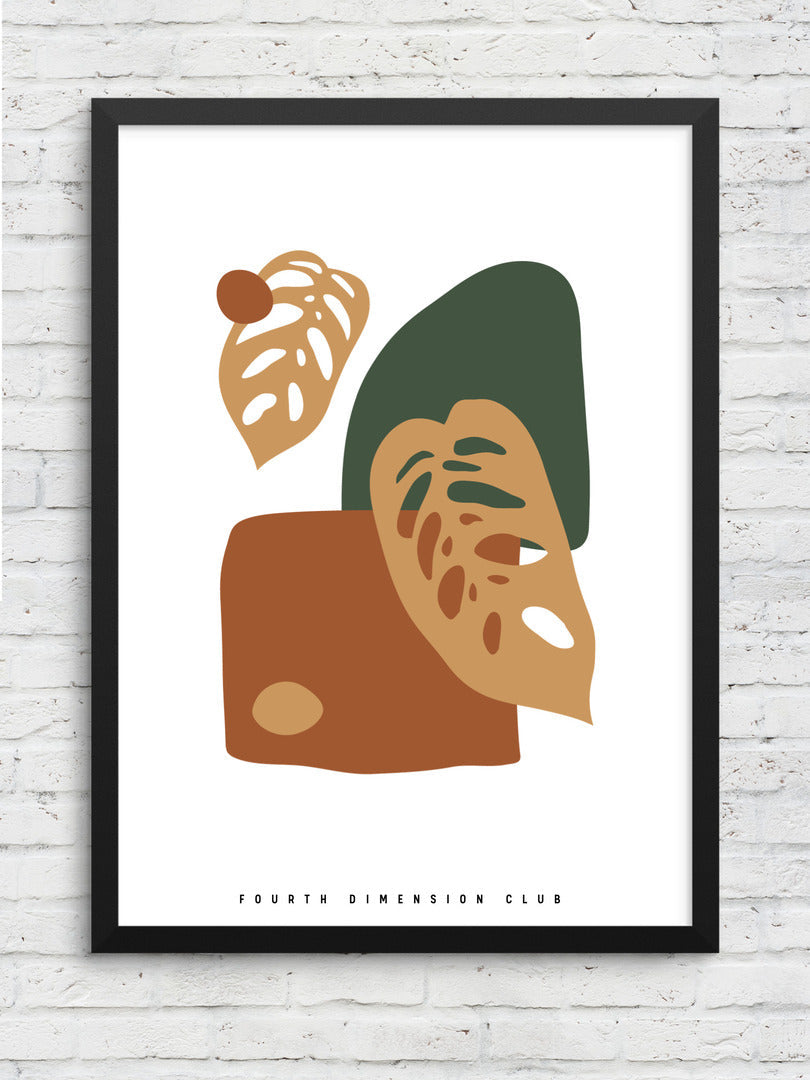 Organic Leaves Framed Poster — A3 12 X 18 Inch